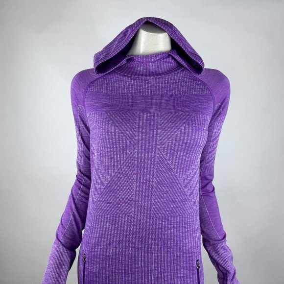 Lululemon Rest Less Hoodie Women 4? *Flaw Heathered Violet Long SleeveTop Pocket - Picture 6 of 16